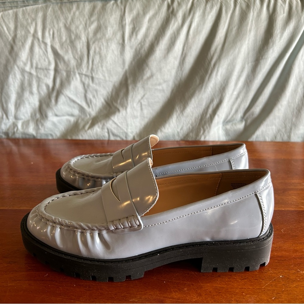 Rainwater Blue, Size 5 1/2 Penny Loafers.Padded footbed for comfort